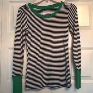 Women’s GAP Navy Stripe Green detail Sz XS Top